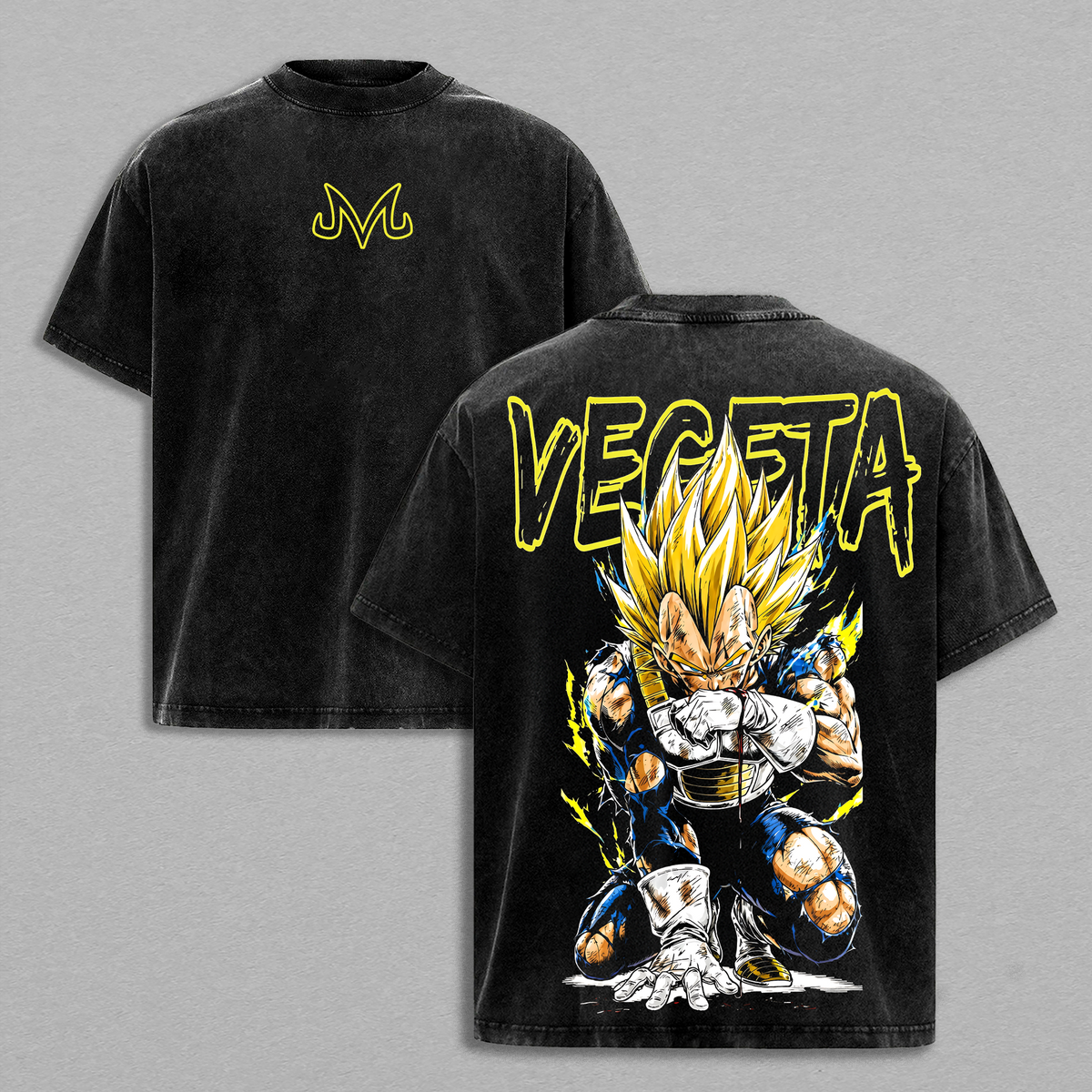 Golden Saiyan Warrior Prince Super Saiyan Anime Vintage Washed Tee