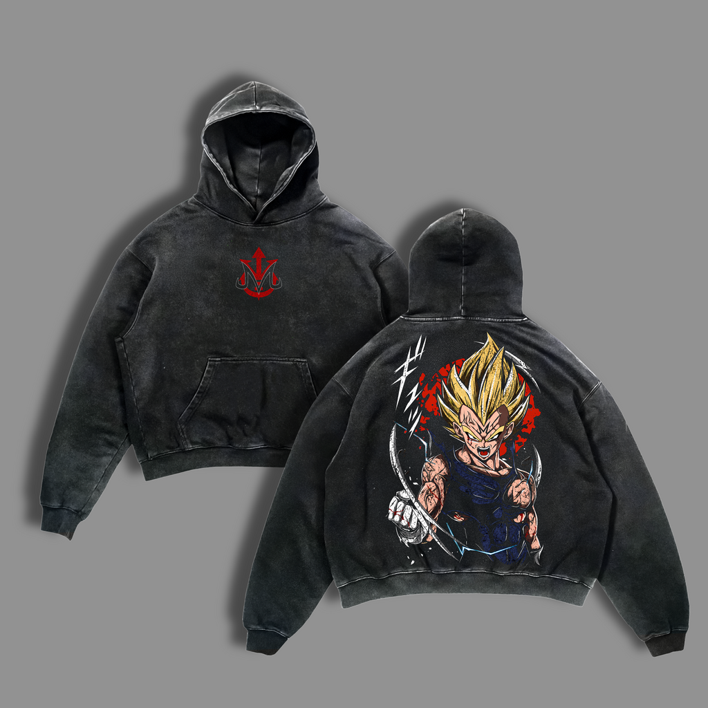 Majin Saiyan Prince - DBZ Vintage Washed Shirt Anime DBZ Oversized Streetwear Graphic Tee Gift for DBZ Fans