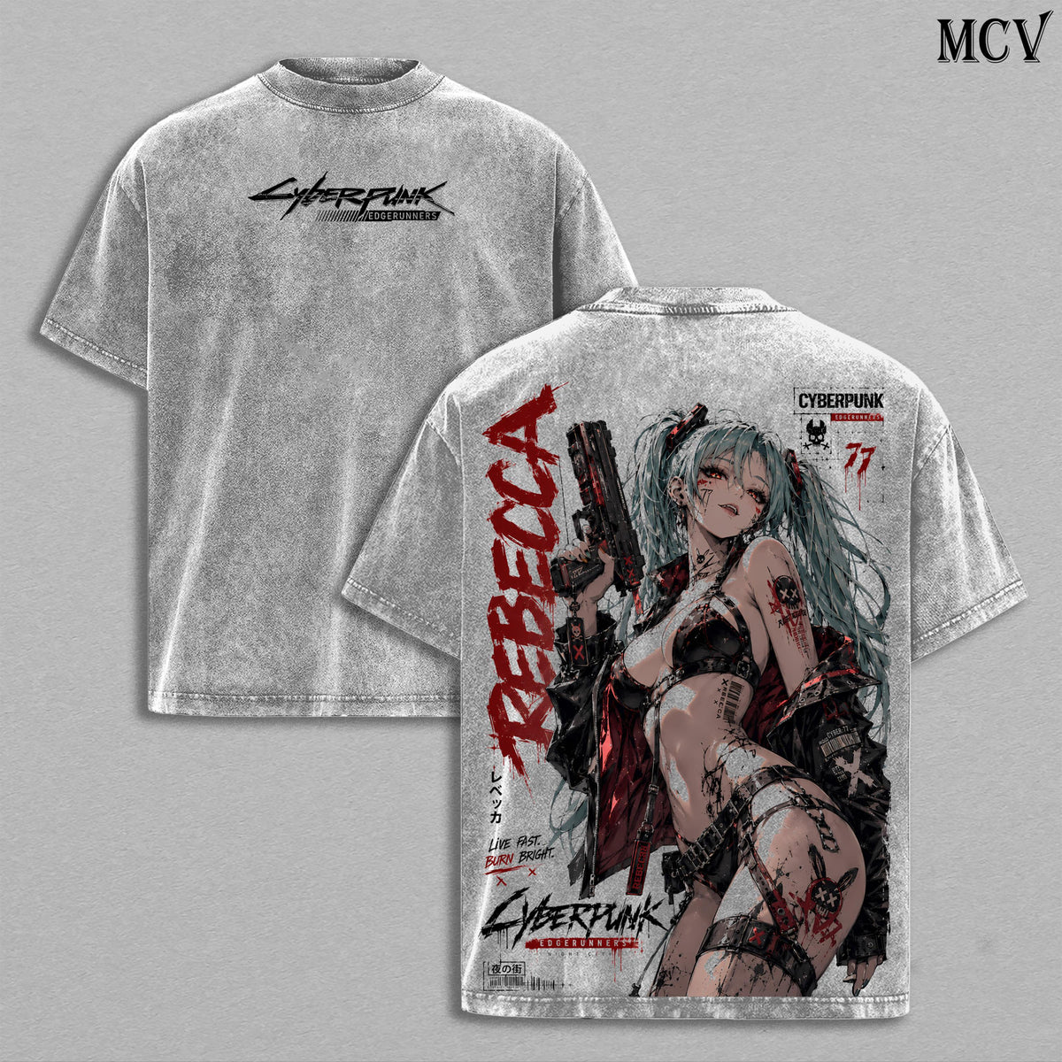 Rebecca Cyberpunk Edgerunners T-shirt - Gray