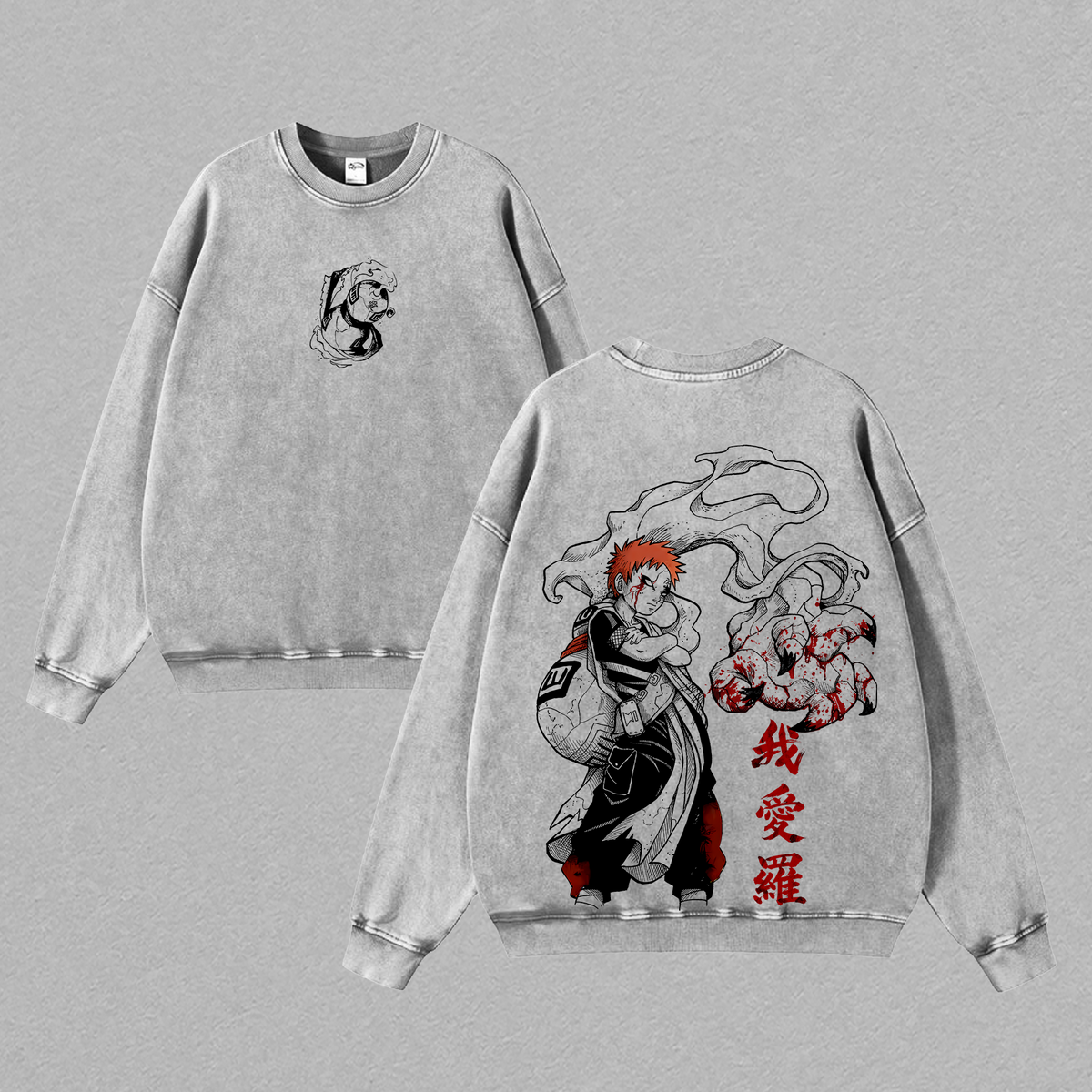 Gaara Naruto Anime Vintage Washed Tee
