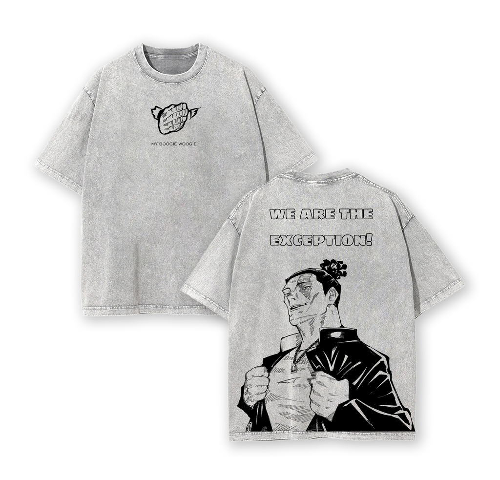 Todo Aoi Jujutsu Kaisen Anime T-Shirt – “We Are The Exception” Vintage Washed Oversized Heavyweight Cotton Tee