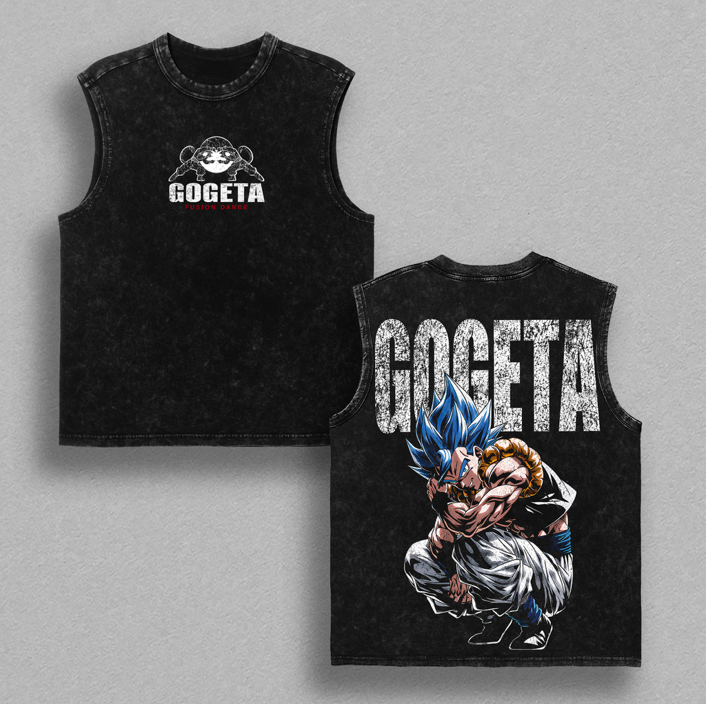 Gogeta - DBZ Vintage Washed Shirt Anime Oversized Streetwear Graphic Tee Gift for DBZ Fans
