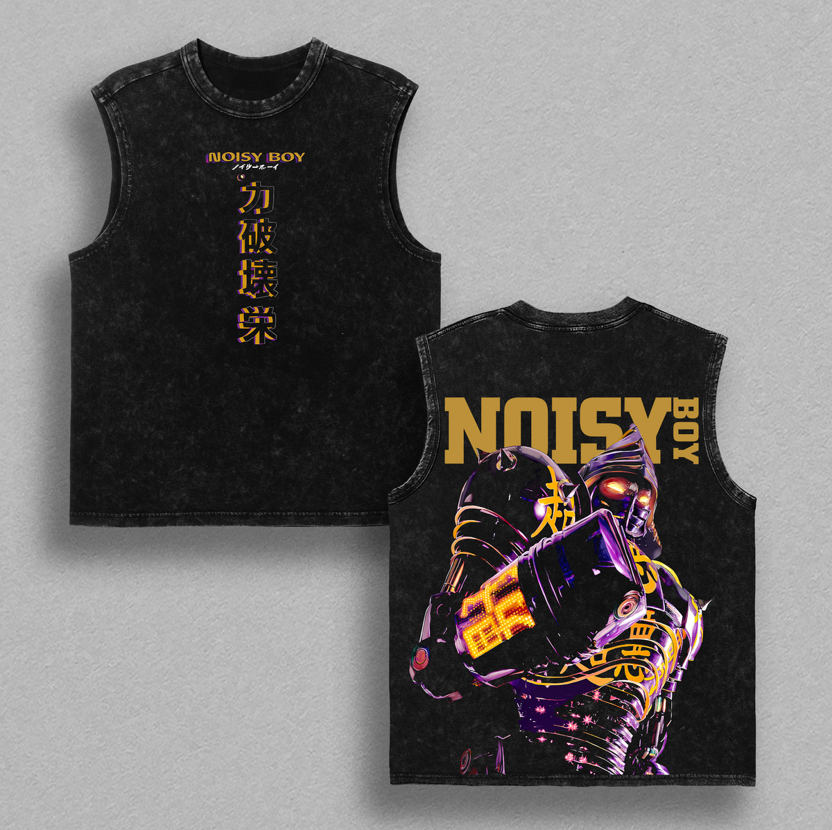Real Steel Noisy Boy Robot Boxing Vintage Washed Tee