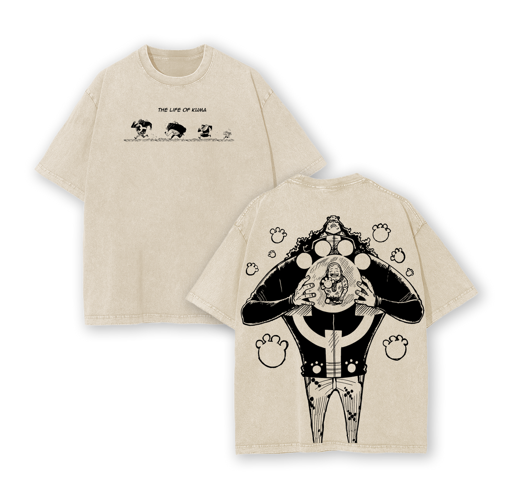 Kuma One Piece Shirt – Tyrant of the Revolution Washed Oversized Tee