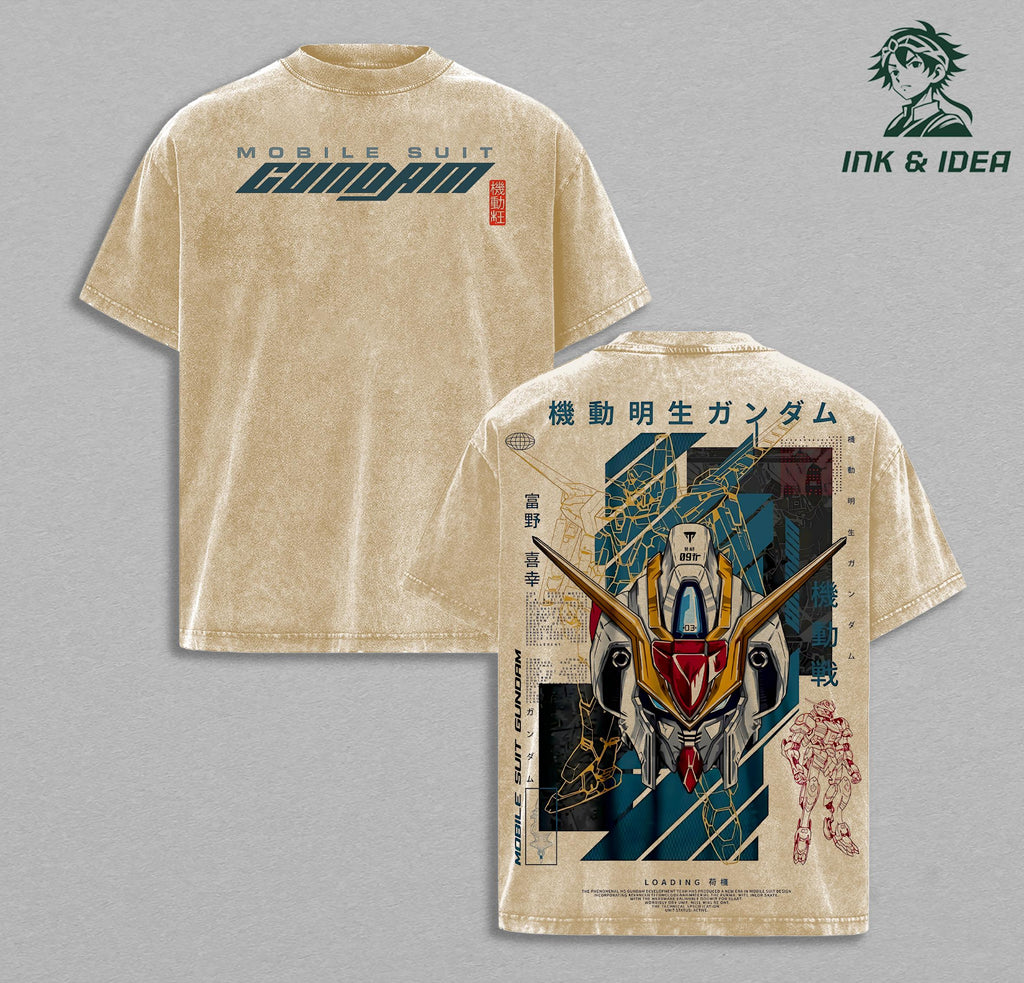 RX-93 Nu Gundam Mobile Suit Gundam Anime Vintage Washed Tee