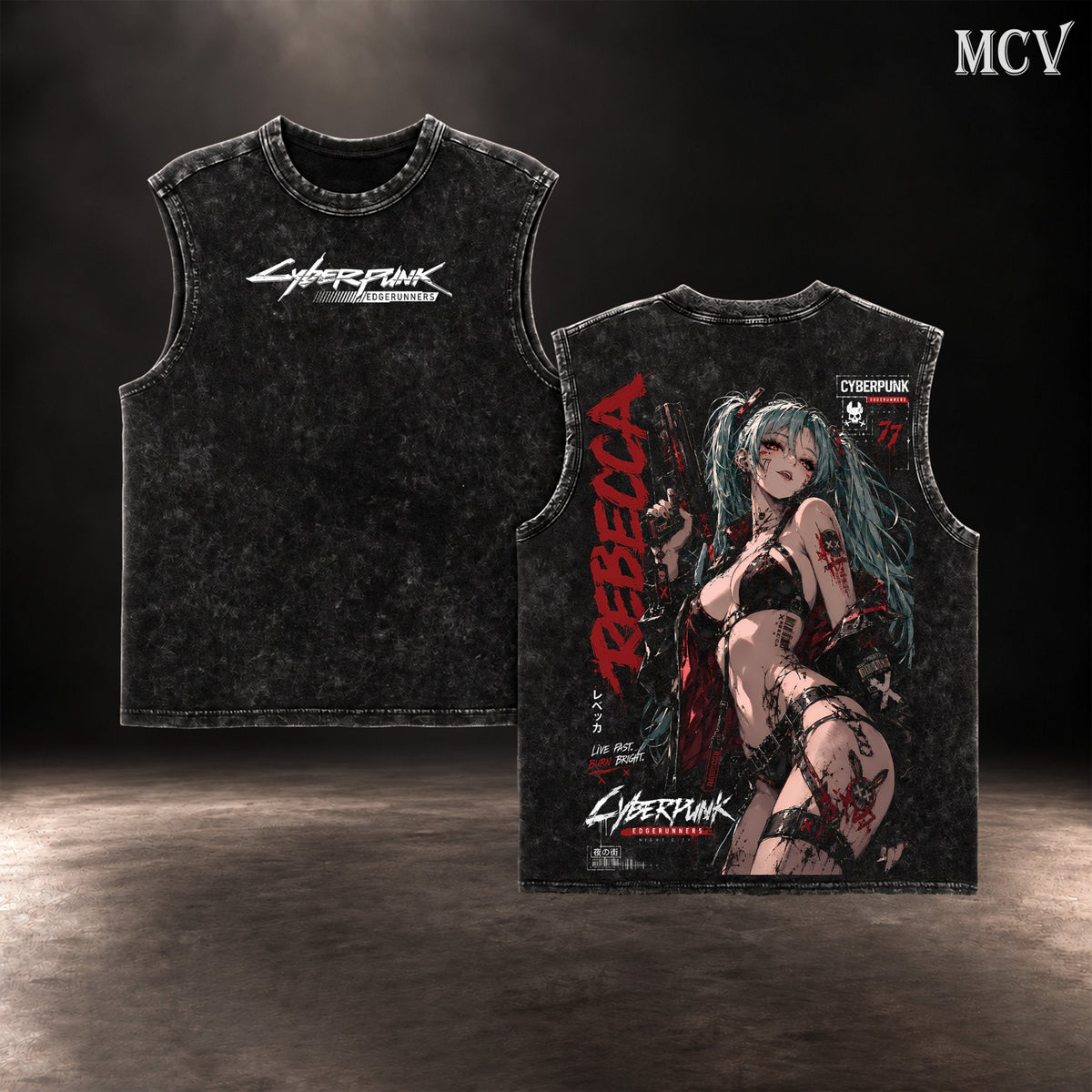 Rebecca Cyberpunk Edgerunners Tanktop - Black