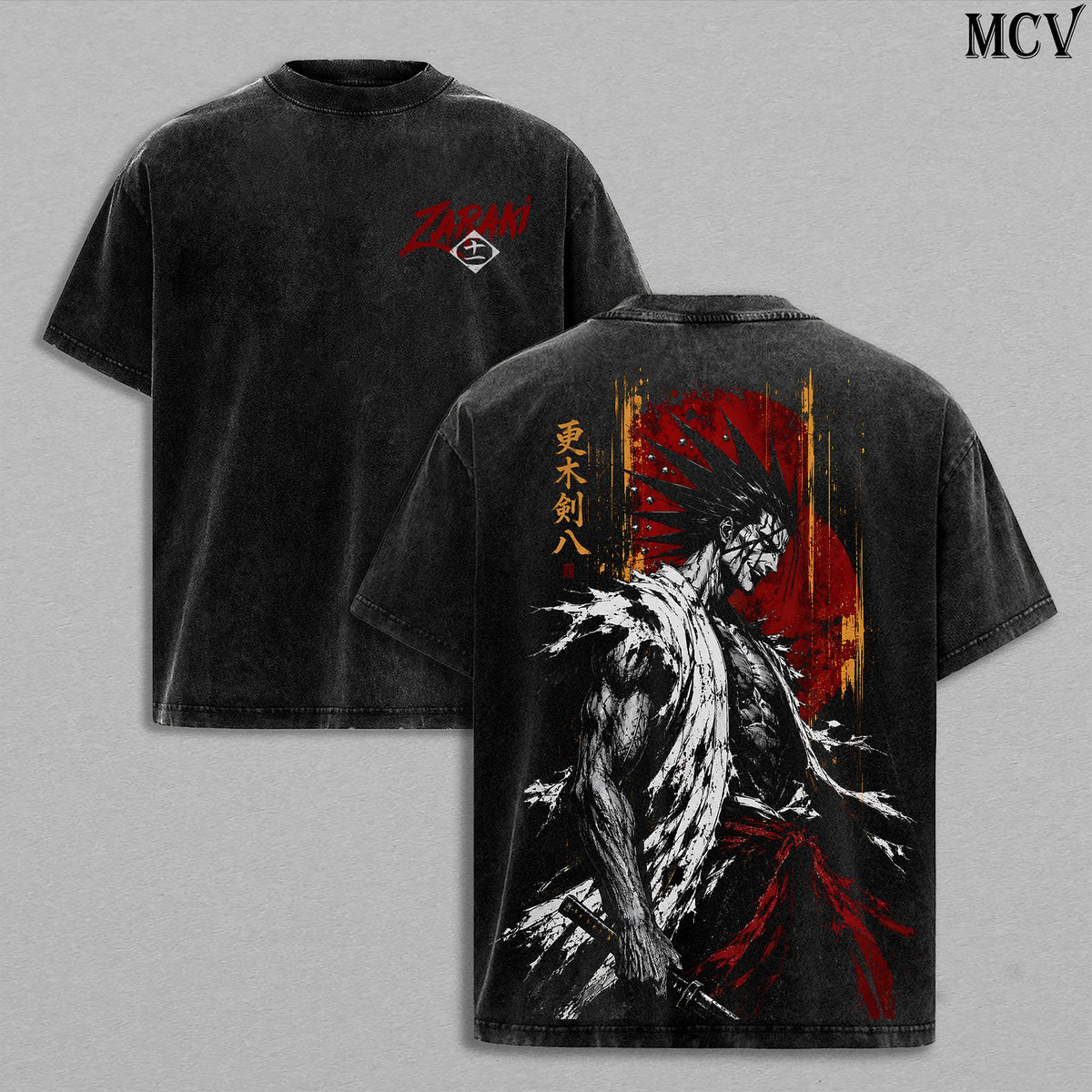 Zaraki Kenpachi Bleach Battle Maniac Anime Vintage Washed Tee