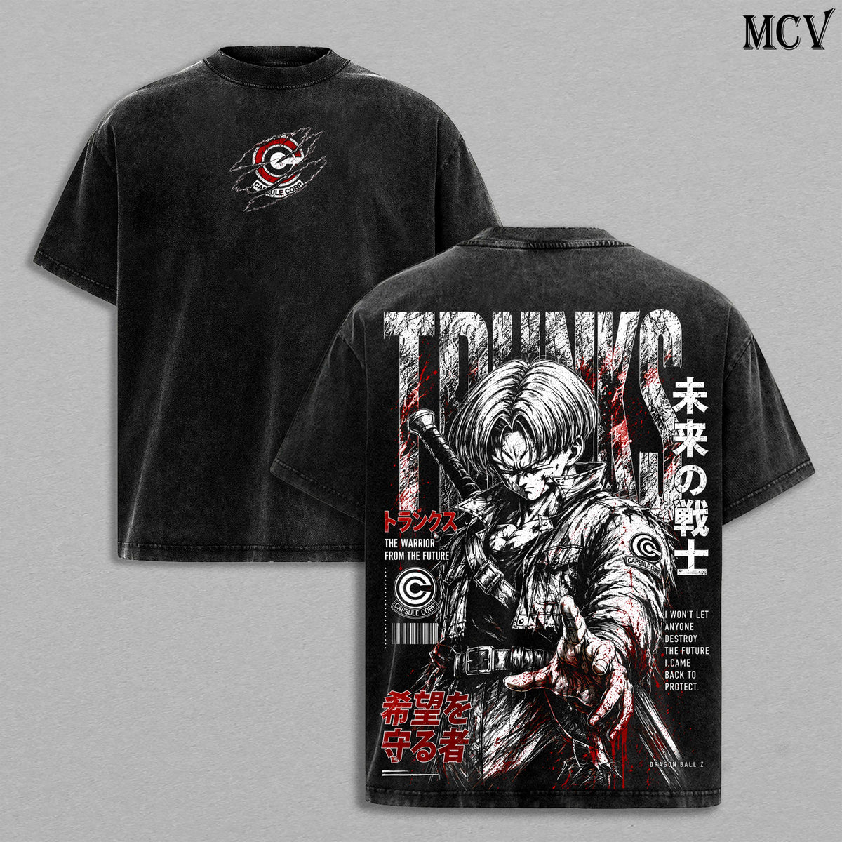 Future Trunks DBZ Anime Vintage Washed Tee