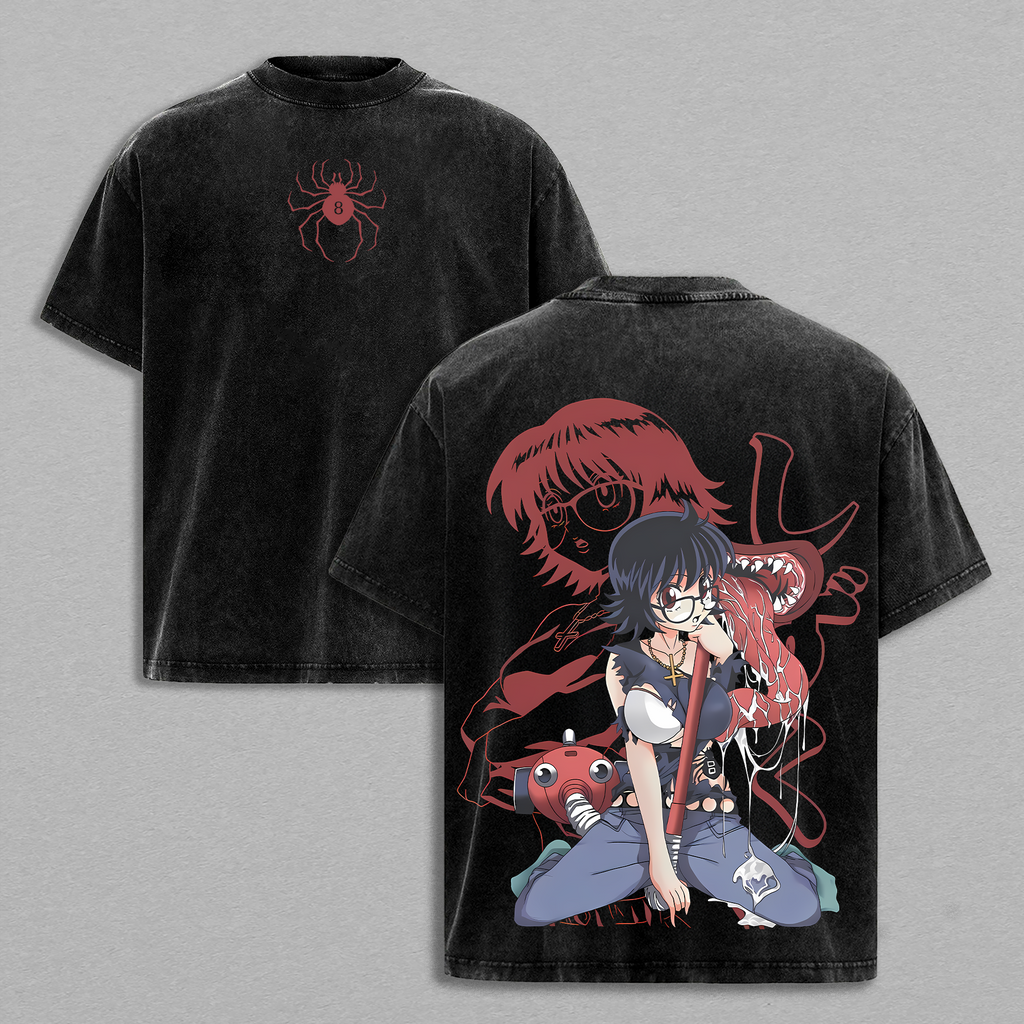 Shizuku T-Shirt - Hunter x Hunter Anime Graphic Tee Acid Washed Lightweight Cotton T-Shirt Unisex Oversized Clothes Streetwear Gift for Anime Fans