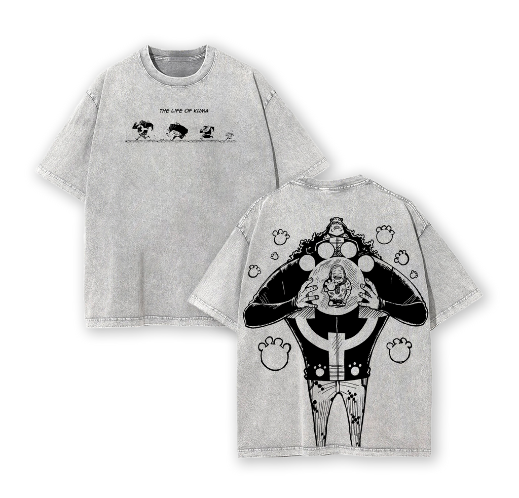 Kuma One Piece Shirt – Tyrant of the Revolution Washed Oversized Tee