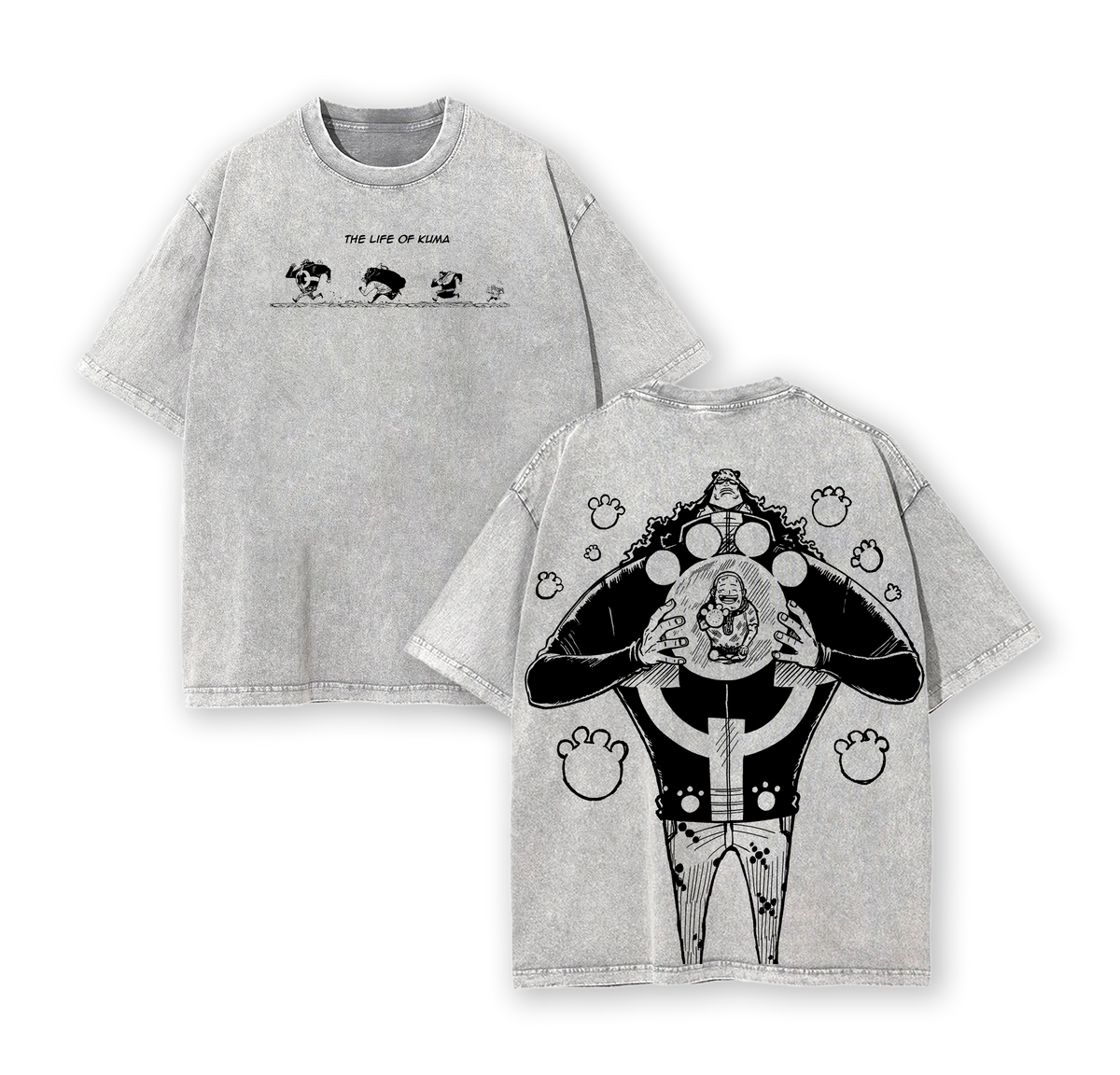Kuma One Piece Shirt – Tyrant of the Revolution Washed Oversized Tee