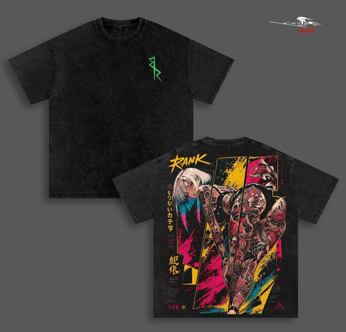 Lucy Cyberpunk Edgerunners Anime Double Printed Vintage Washed Tee