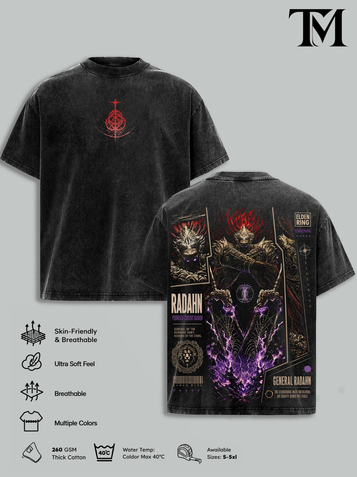 Radahn Elden Ring Tarnished Vintage Washed Tee
