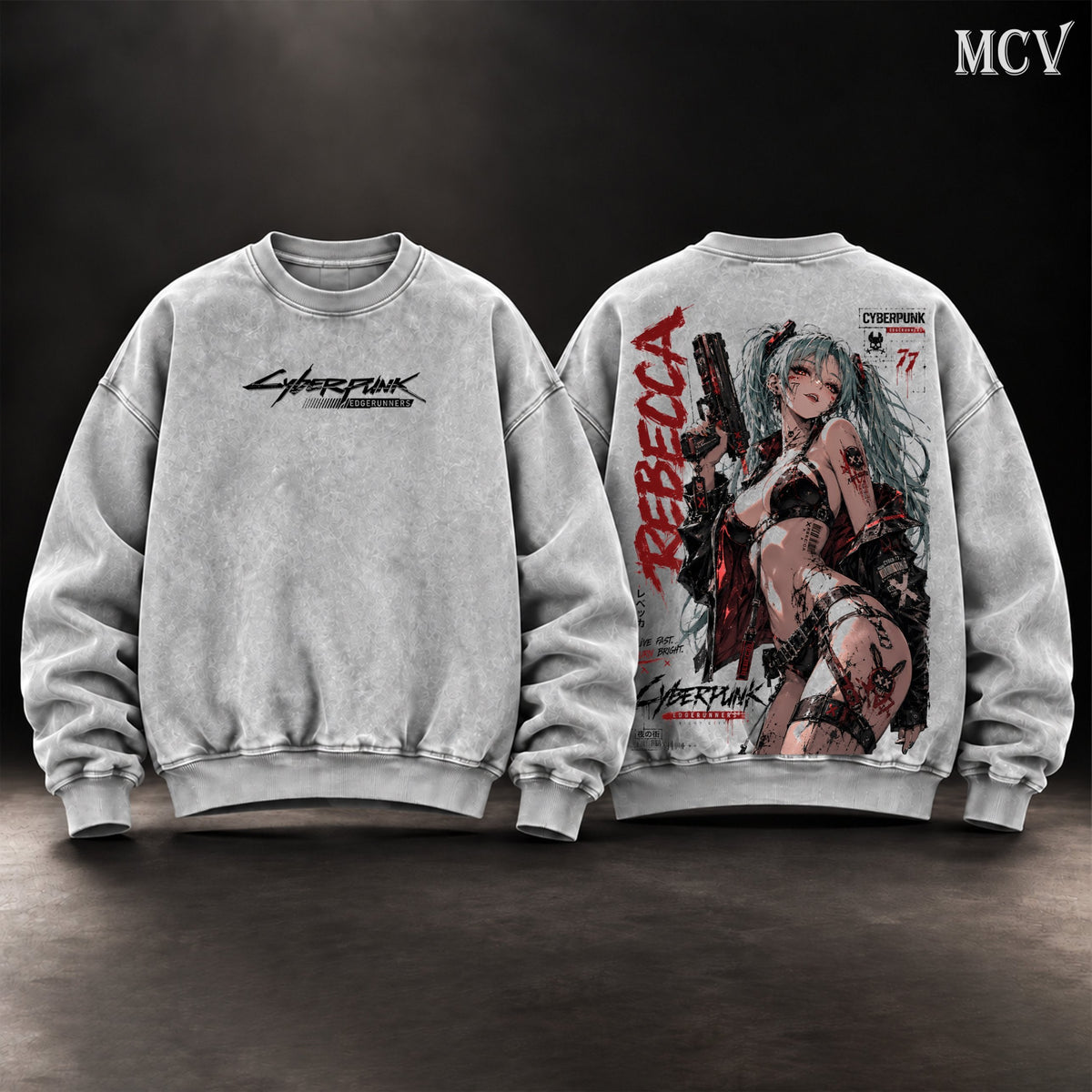 Rebecca Cyberpunk Edgerunners Sweatshirt - Gray