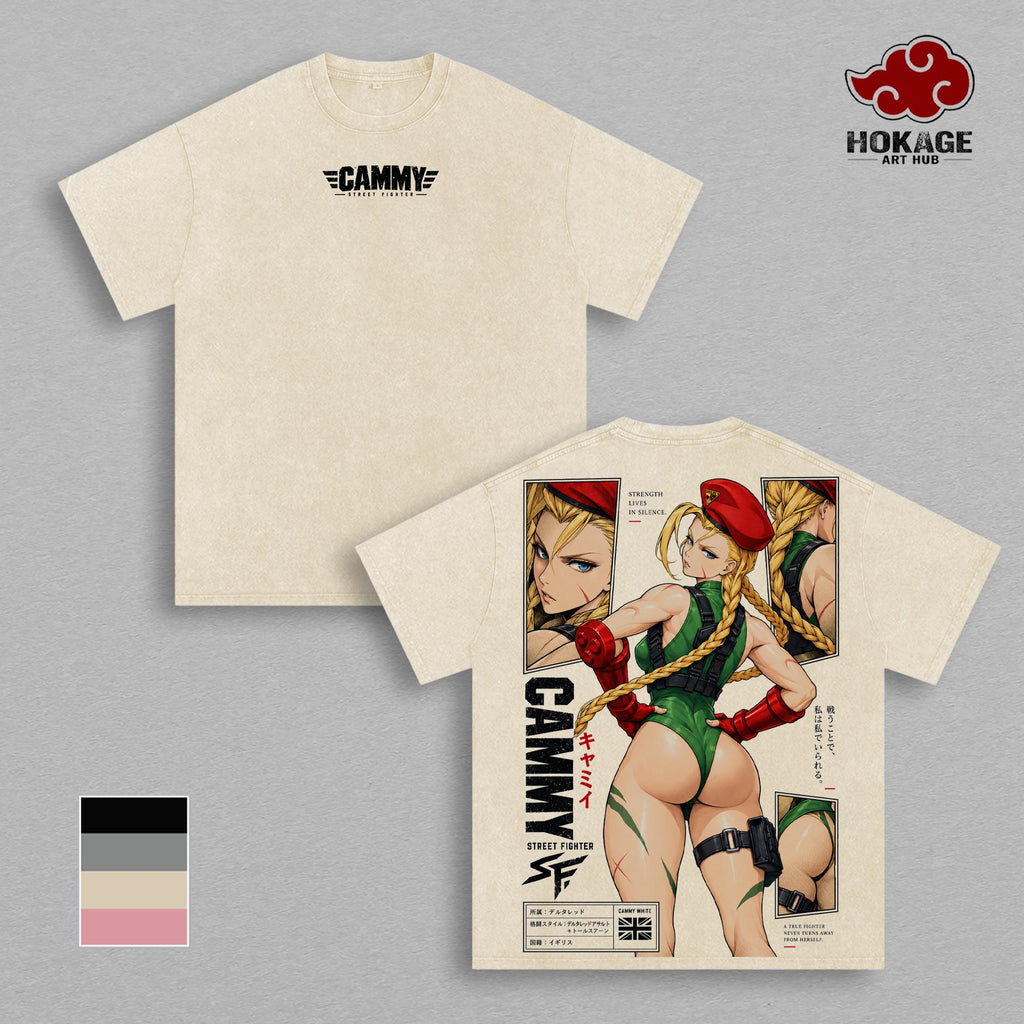 Cammy Street Fighter Gaming Vintage Washed Tee