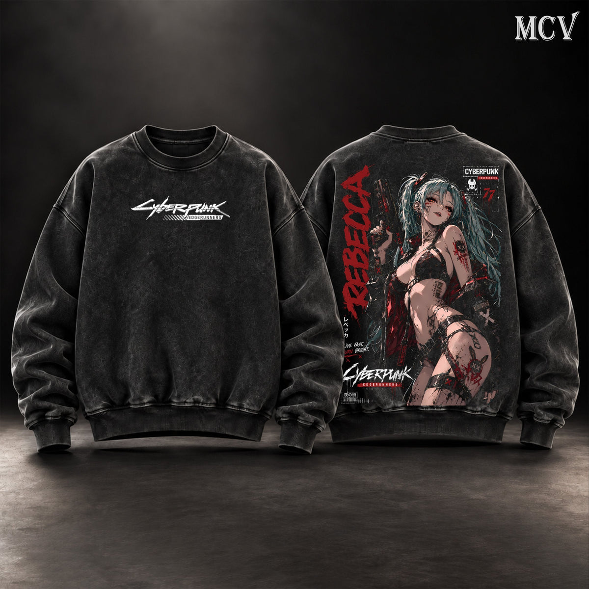 Rebecca Cyberpunk Edgerunners Sweatshirt - Black