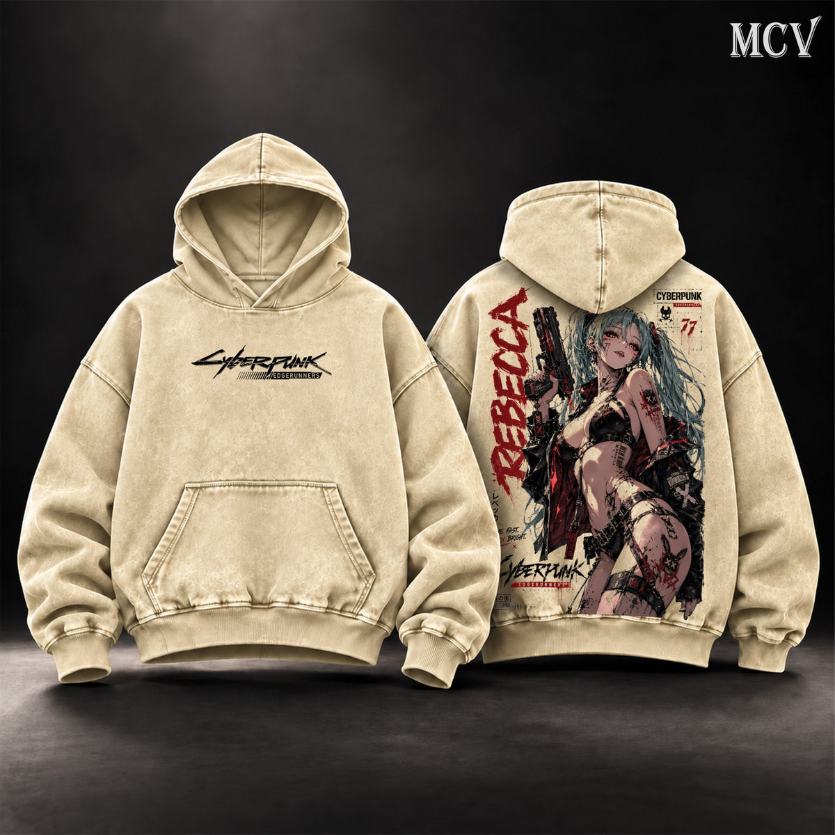 Rebecca Cyberpunk Edgerunners Hoodie - Apricot
