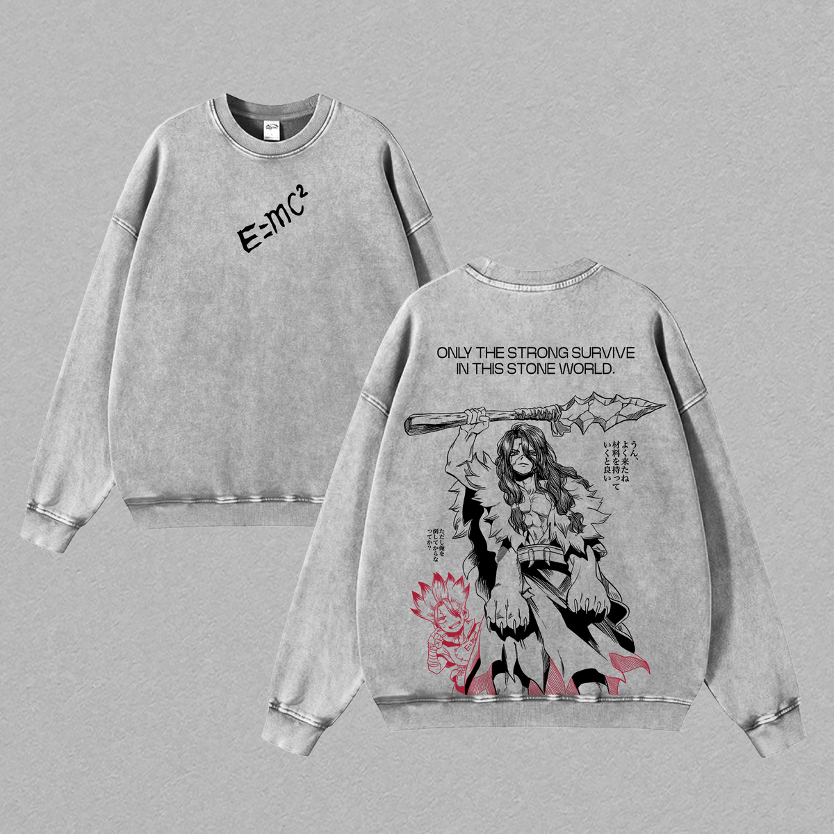 Tsukasa Shishio x Senku Ishigami Dr. Stone Anime Vintage Washed Tee