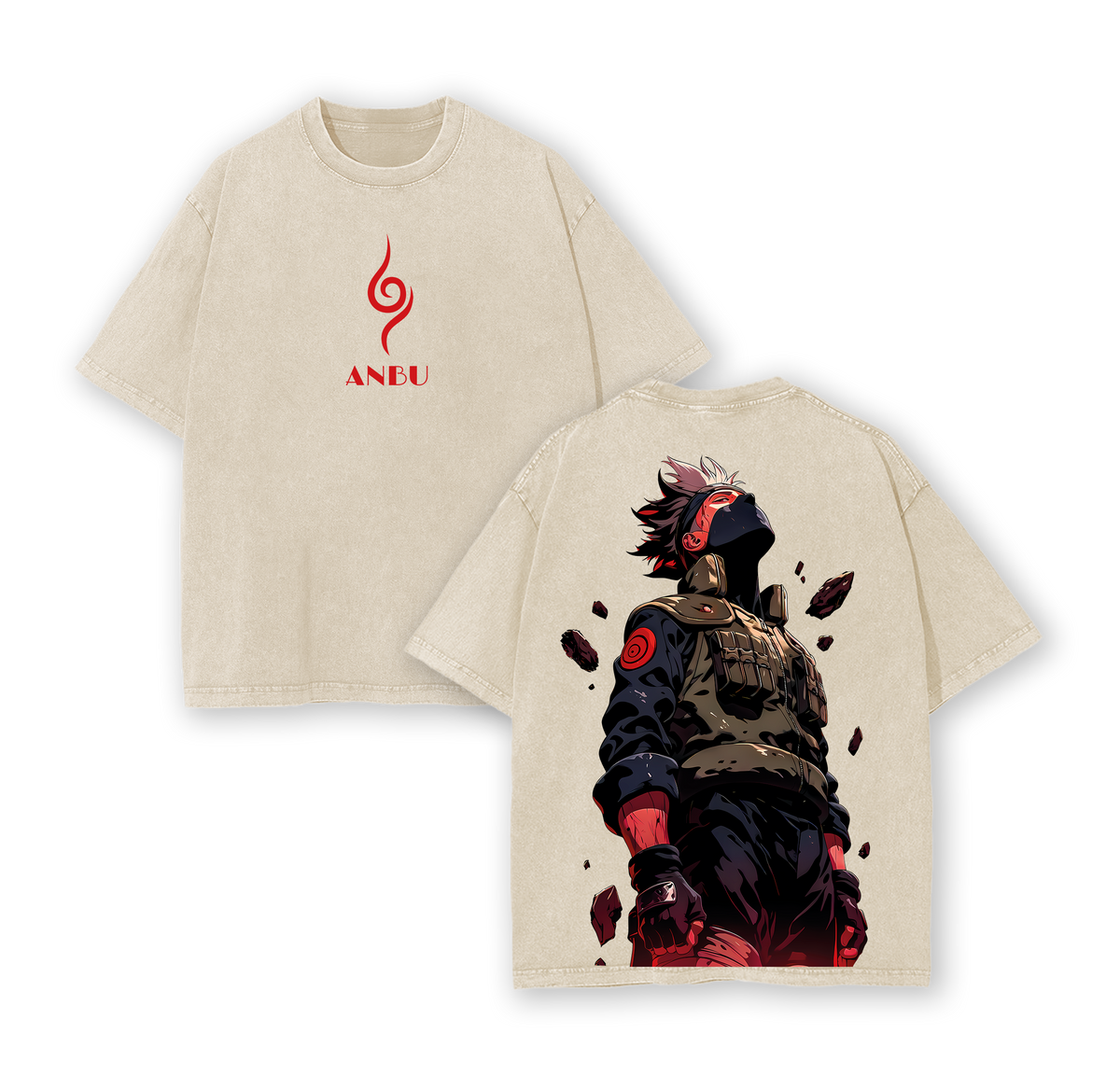 Naruto Anime Kakashi Hatake Washed T-Shirt