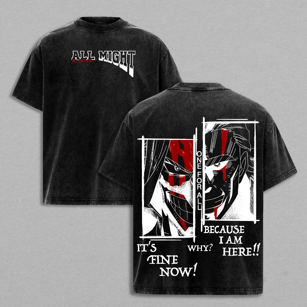 All Might Symbol of Peace My Hero Academia Anime Vintage Washed Tee