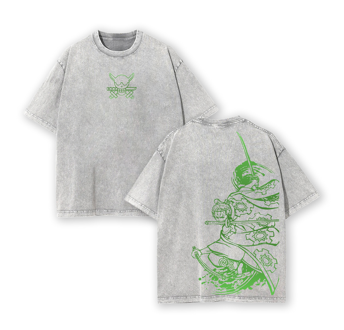 Roronoa Zoro Green Edition One Piece Anime Vintage Washed Tee