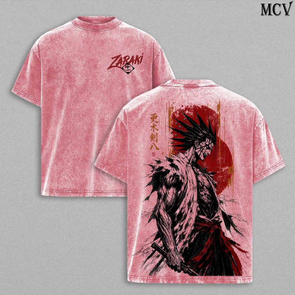 Zaraki Kenpachi Bleach Battle Maniac Anime Vintage Washed Tee