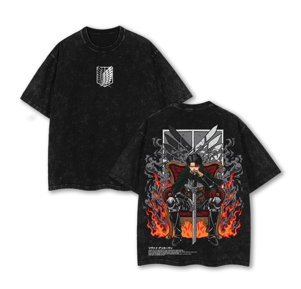 Attack on Titan Eren Vintage T-Shirt – Oversized Heavy Cotton, Epic Titan Graphic Top, Retro Anime Merch for Fans