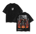 Attack on Titan Eren Vintage T-Shirt – Oversized Heavy Cotton, Epic Titan Graphic Top, Retro Anime Merch for Fans