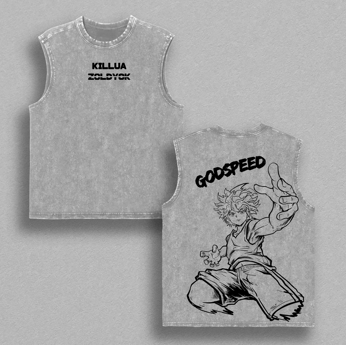 Killua Zoldyck Godspeed Hunter x Hunter Anime Vintage Washed Tee