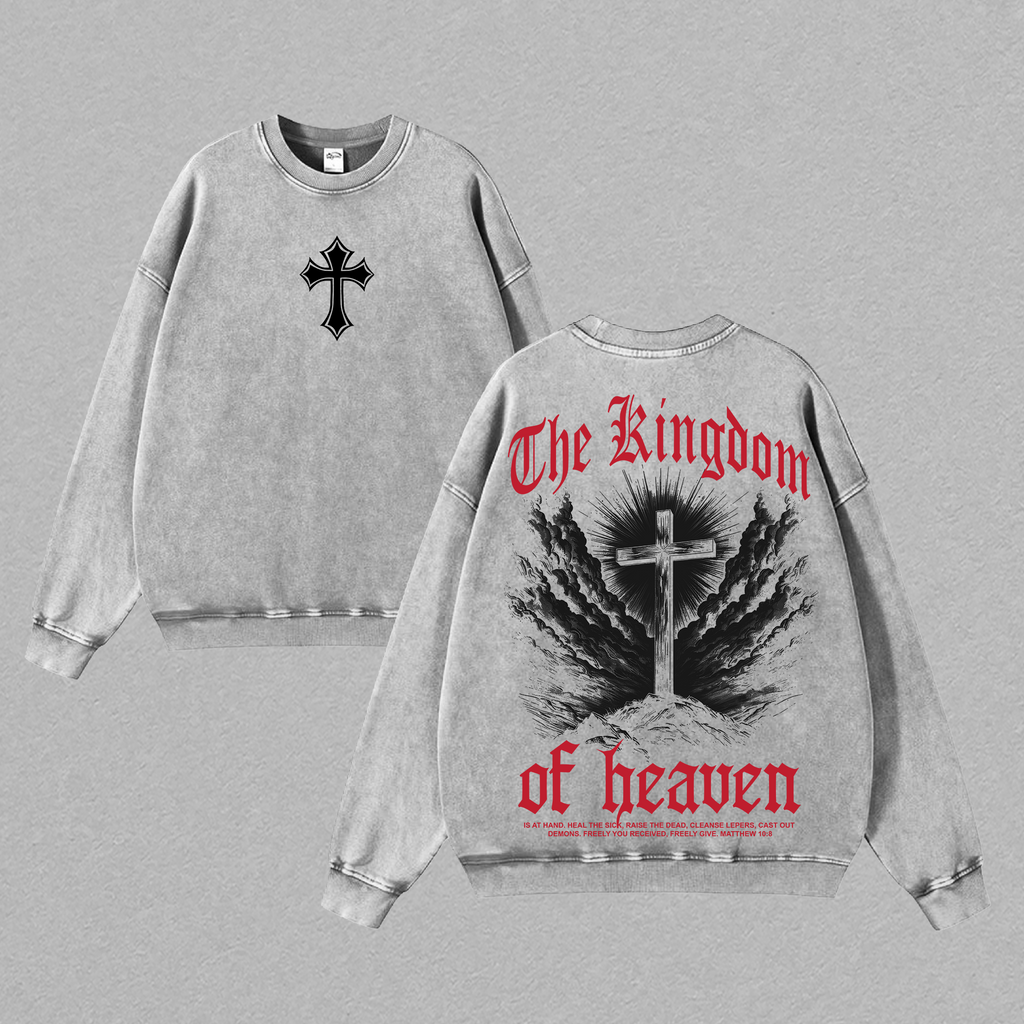 The Kingdom of Heaven Cross Christian Vintage Washed Tee