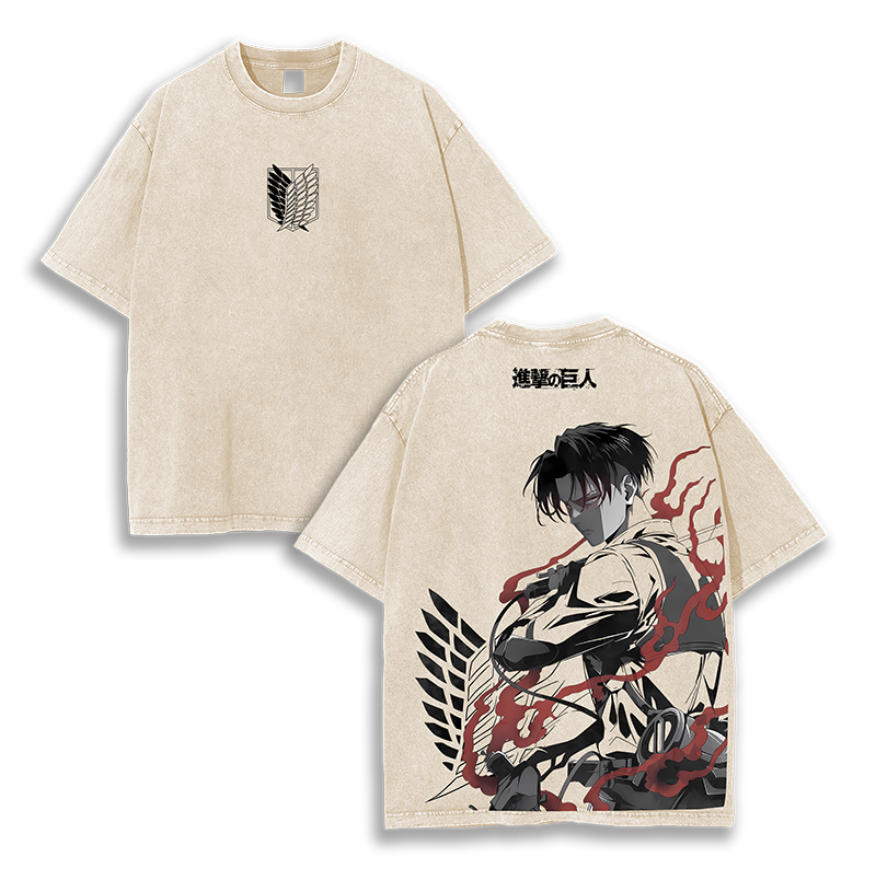 Levi Ackerman Attack on Titan Washed T-Shirt