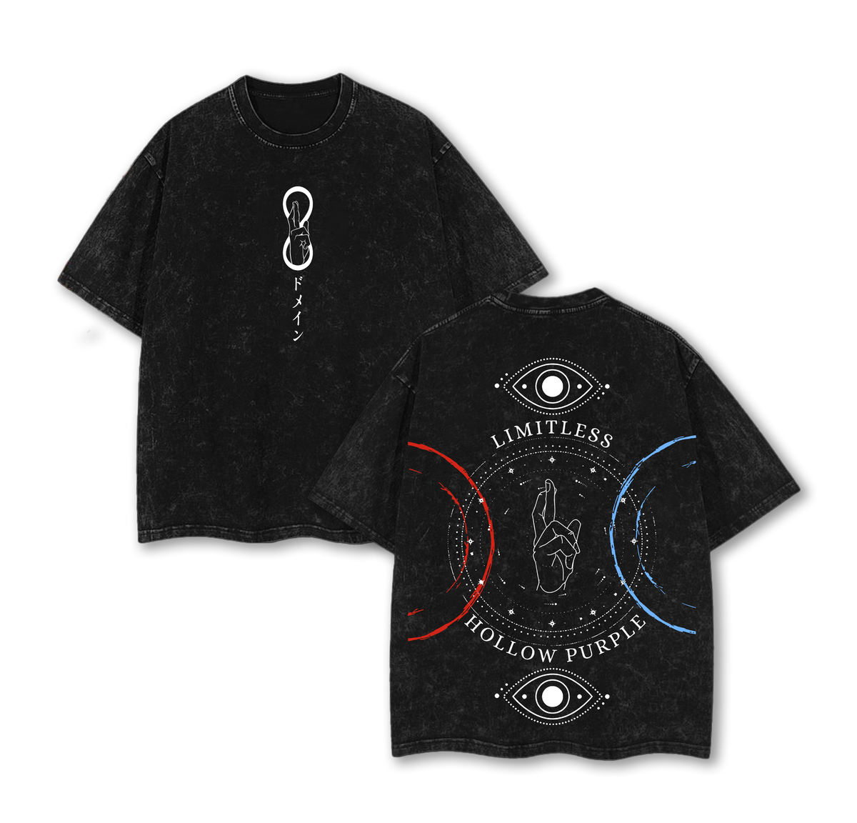 Satoru Gojo Hollow Purple JJK Anime Vintage Washed Tee