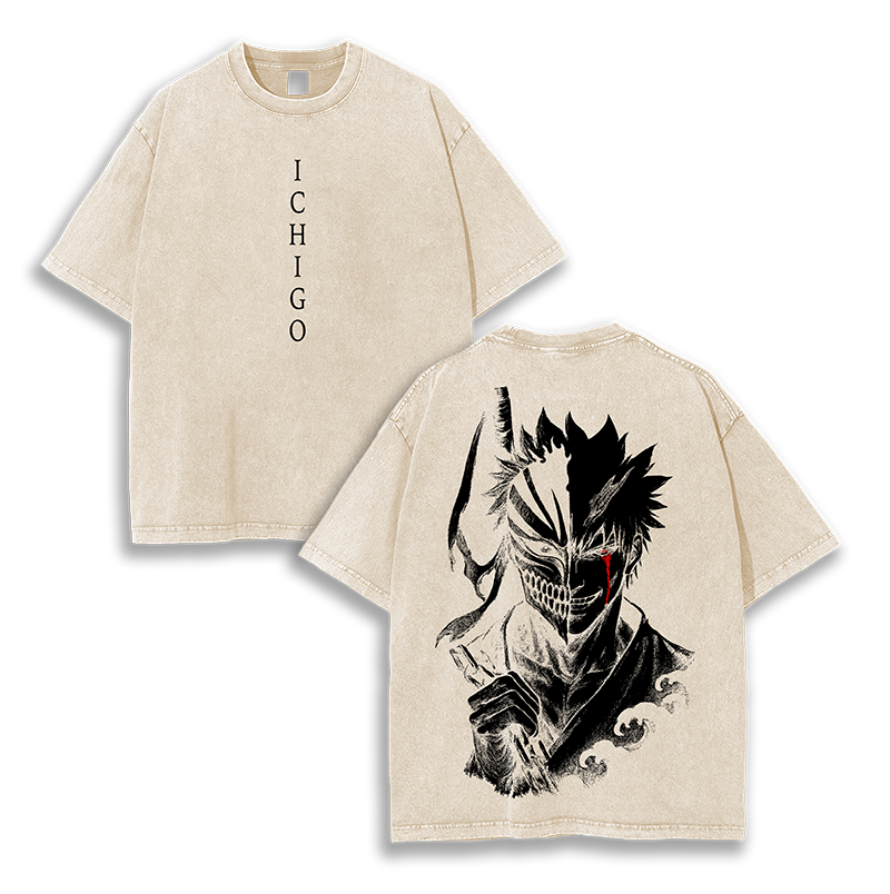 Kurosaki Ichigo in Hollow form Bleach Washed T-Shirt