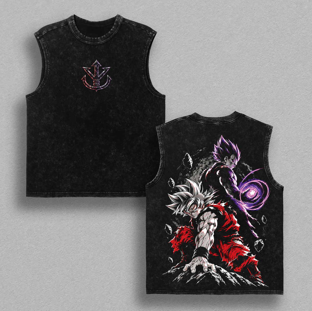 Kakarot x Saiyan Prince Rival Saiyan Warriors Anime Vintage Washed Tee