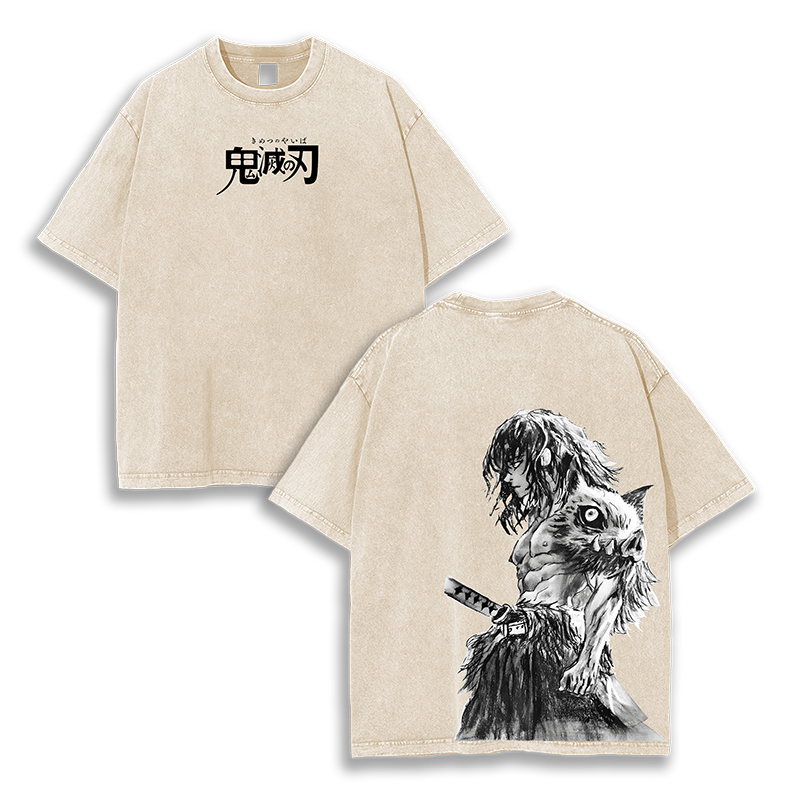 Hashibira Inosuke Demon Slayer Washed T-Shirt