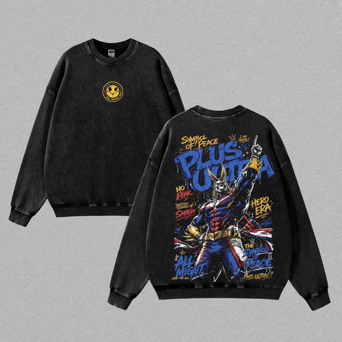 All Might My Hero Academia Symbol of Peace Anime Vintage Washed Tee