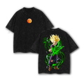 Super Saiyan Inspired T-Shirt – Oversized Vintage Washed Anime Tee