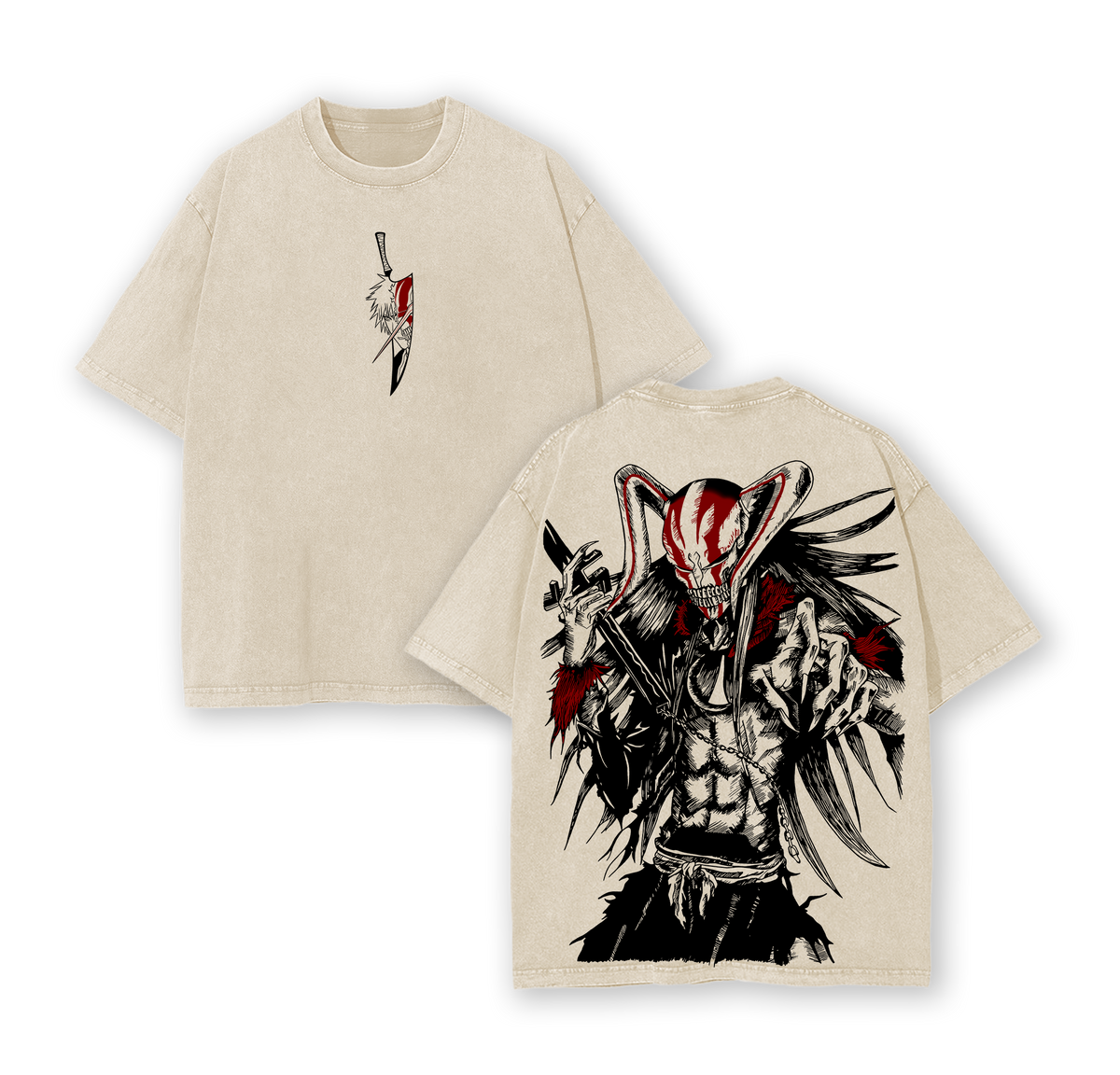 Ichigo Hollow Form Bleach Anime Shirt, Vintage Washed Oversized Graphic Tee