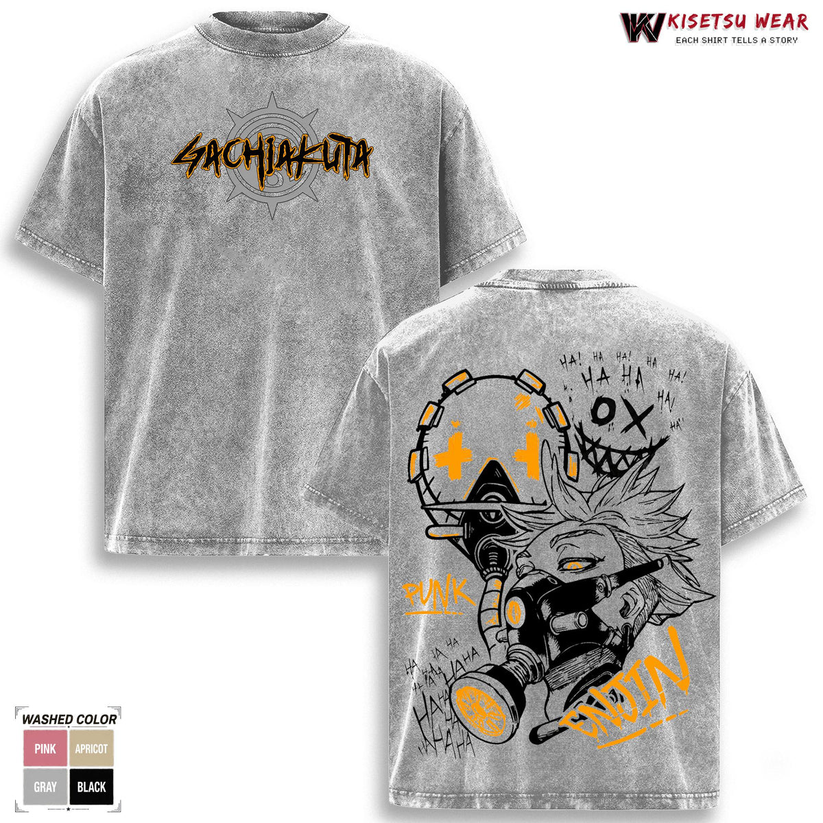 Enjin Anime Shirt, Gachiakuta Graphic Tee, Vintage Washed Oversized T Shirt, Streetwear Manga Merch, Soft Cotton Apparel