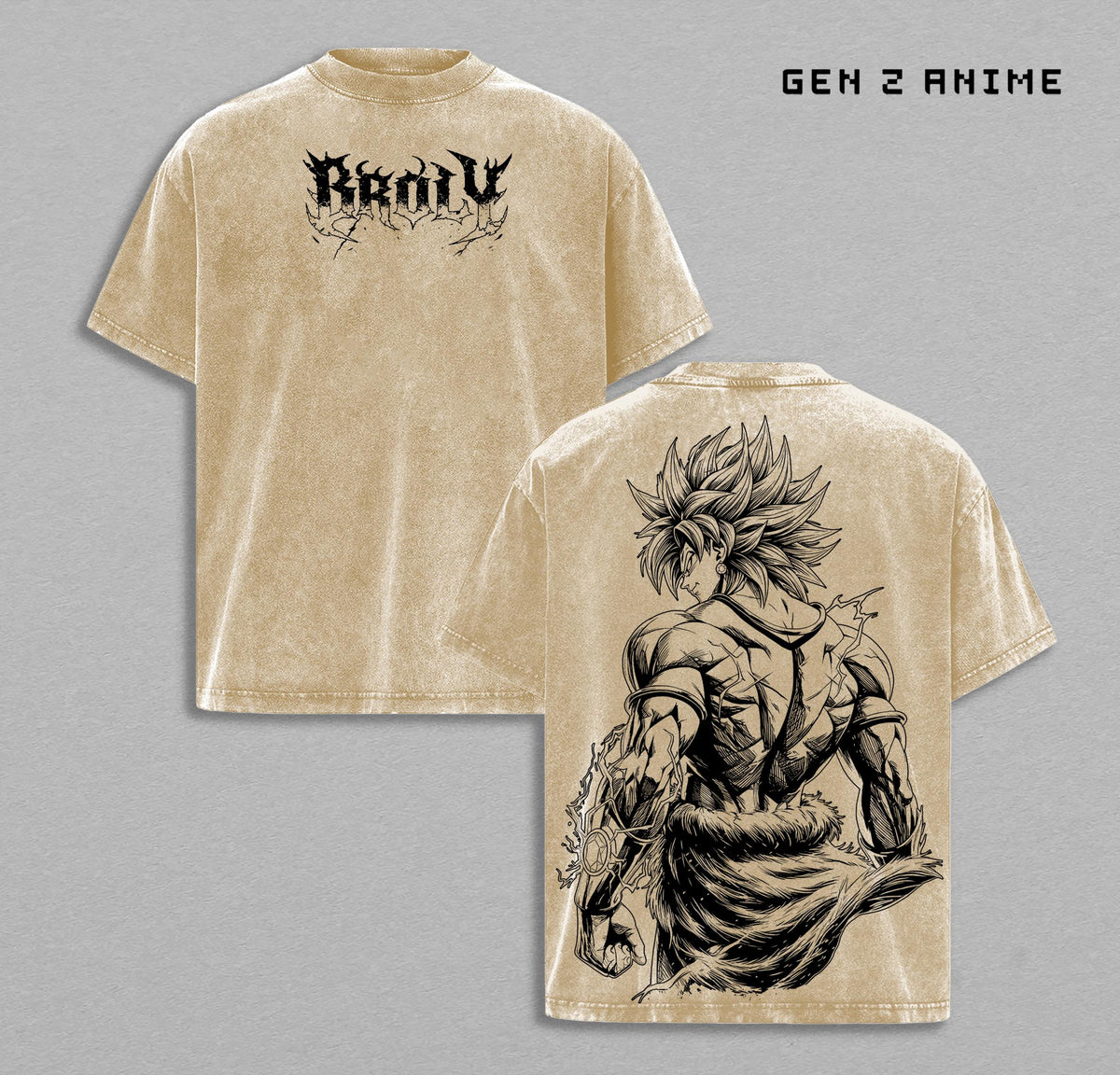 Broly DBZ Saiyan Gym Anime Vintage Washed Tee