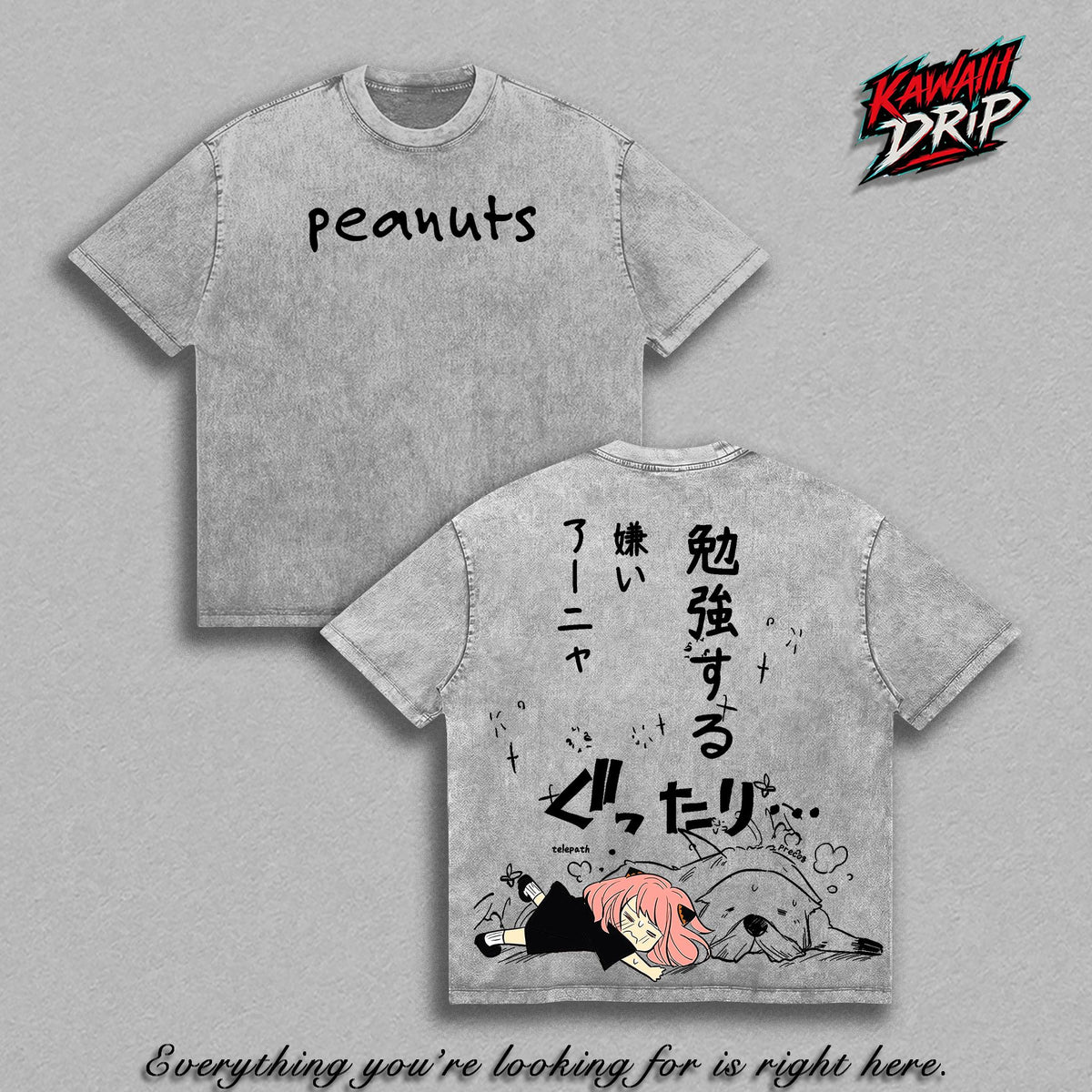 Anya Forger Spy x Family Peanuts Anime Vintage Washed Tee