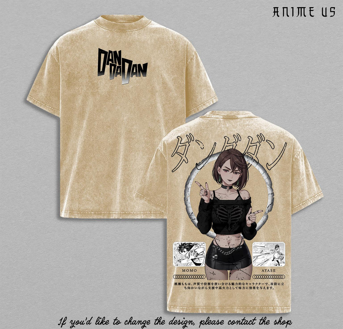 Momo Ayase Dandadan Anime Vintage Washed Tee