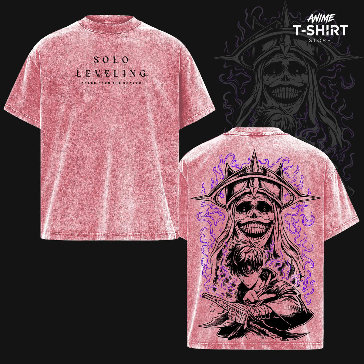 Sung Jin Woo Solo Leveling Anime Vintage Washed Tee