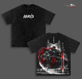 Igris Solo Leveling Anime Double Printed Vintage Washed Tee Unisex Oversize Anime Manga Washed Heavyweight Cotton T-shirt