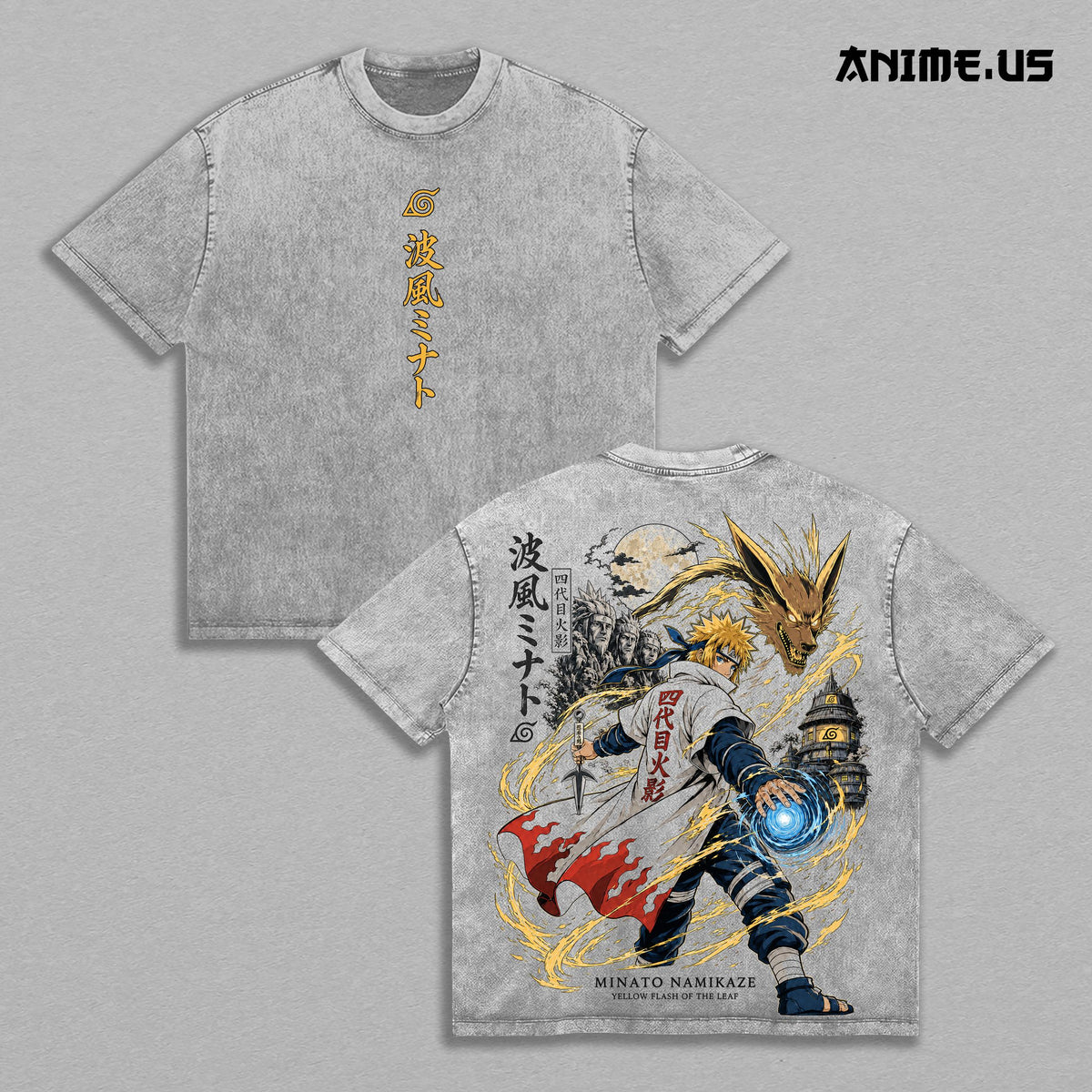 Minato Namikaze Naruto Anime Vintage Washed Tee