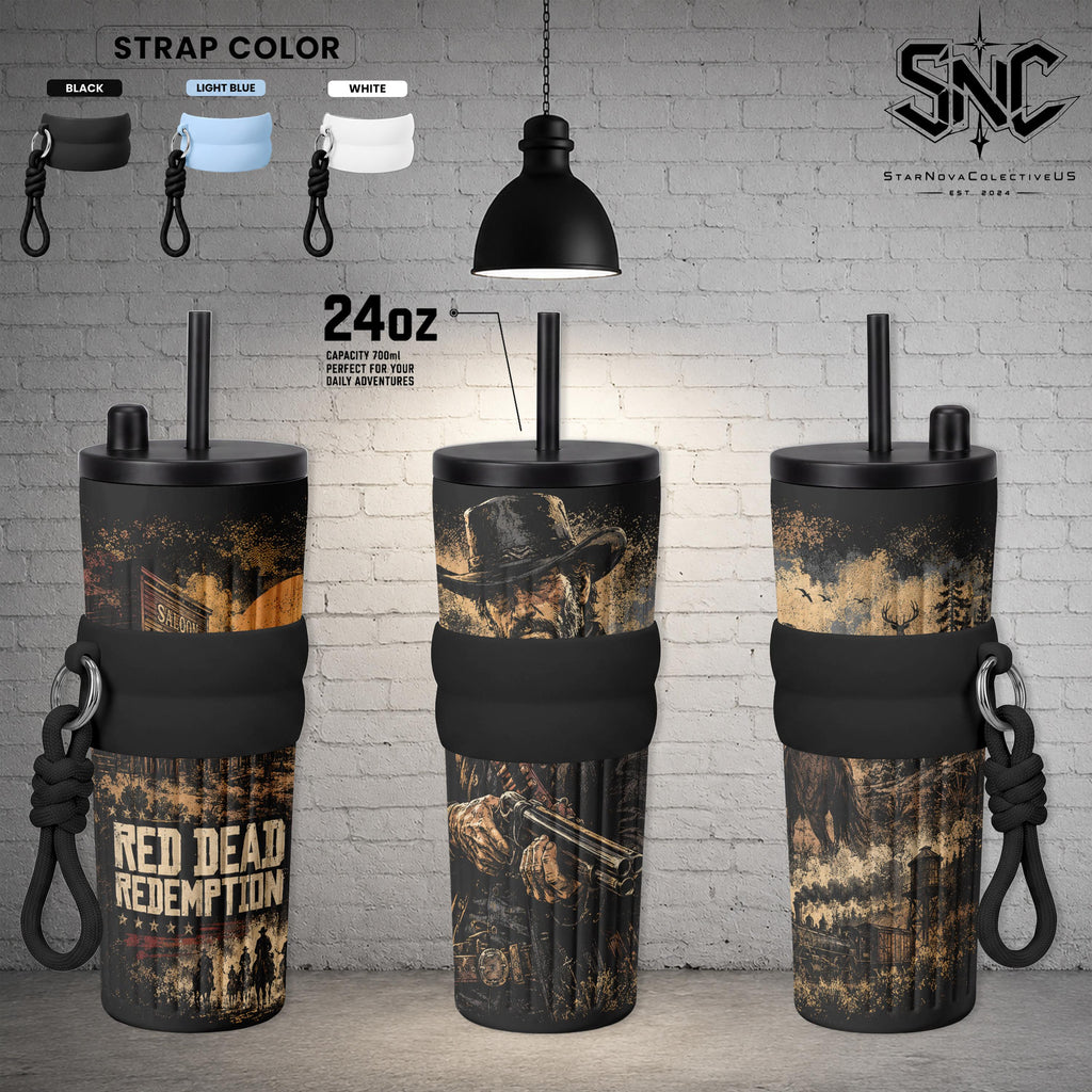 Vintage RDR2 Arthur Morgan Silhouette Tumbler 17oz 24oz 30oz
