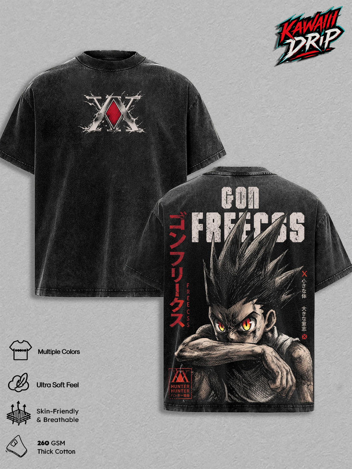 Gon Freecss Hunter x Hunter Anime Vintage Washed Tee