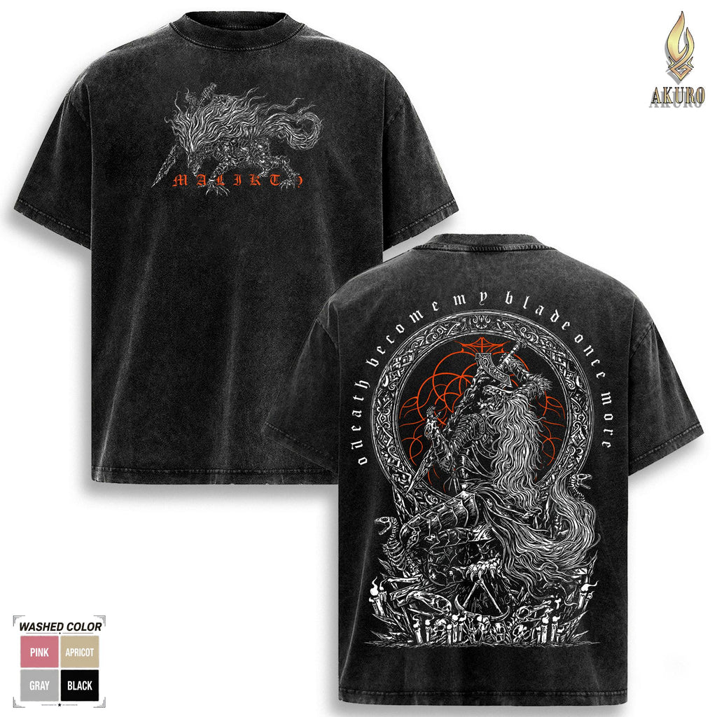 The Black Blade Maliketh Elden Ring Vintage Washed Tee