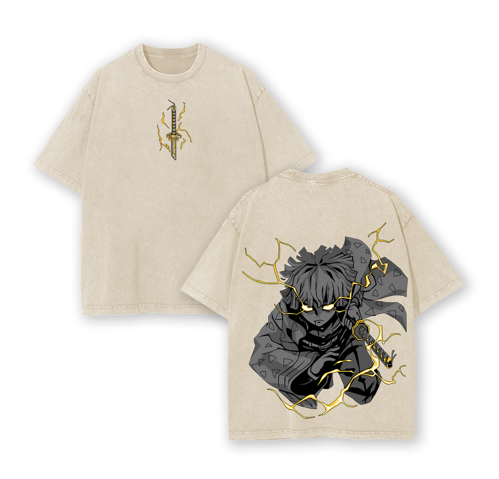 ''Thunder Flash'' Zenitsu Agatsuma - Demon Slayer: Kimetsu No Yaiba Anime Wahed T-Shirt