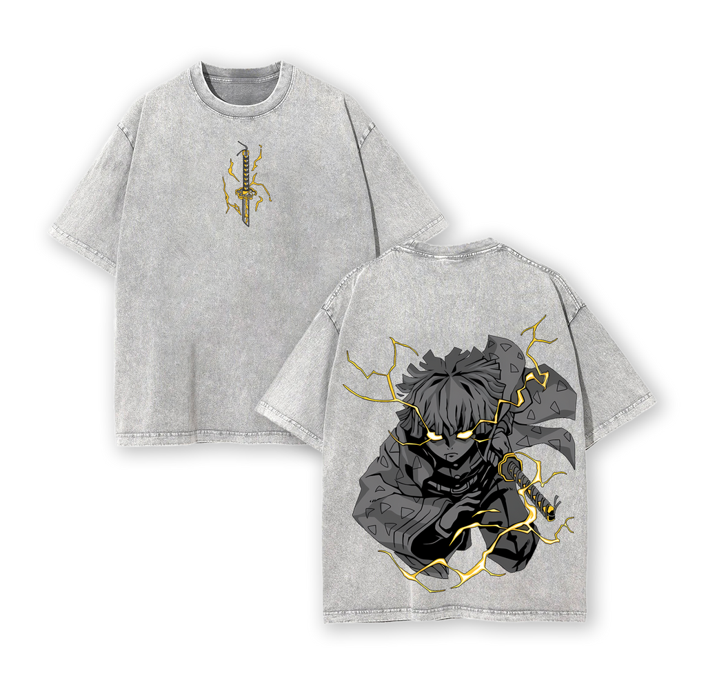 ''Thunder Flash'' Zenitsu Agatsuma - Demon Slayer: Kimetsu No Yaiba Anime Wahed T-Shirt